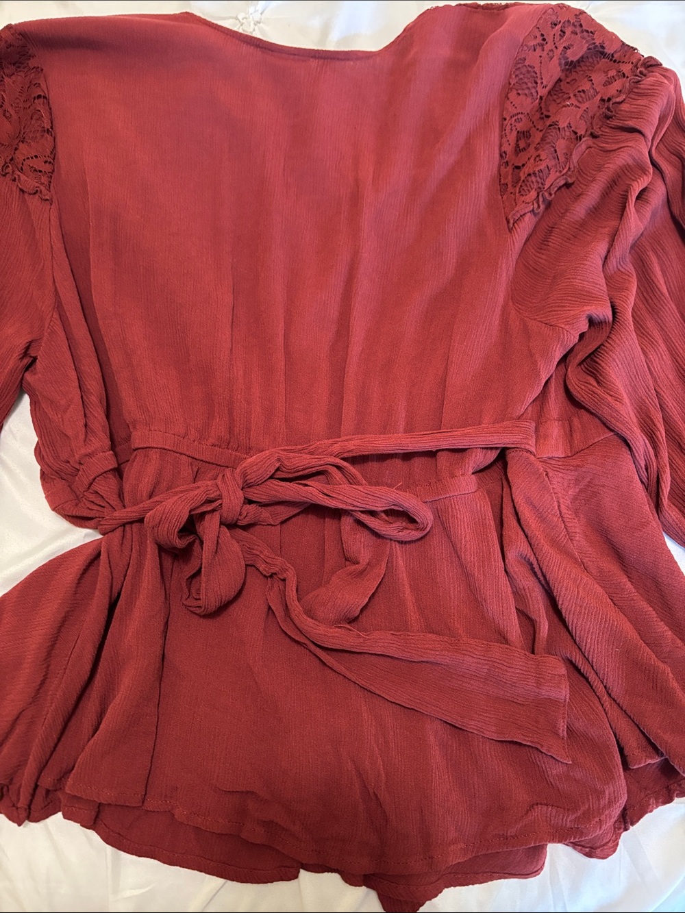 Torrid Brick Red Textured Blouse - Picture 3 of 3